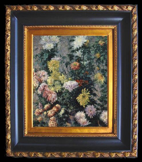 framed  Gustave Caillebotte Chrysanthemums,Garden at Petit Gennevilliers, Ta059